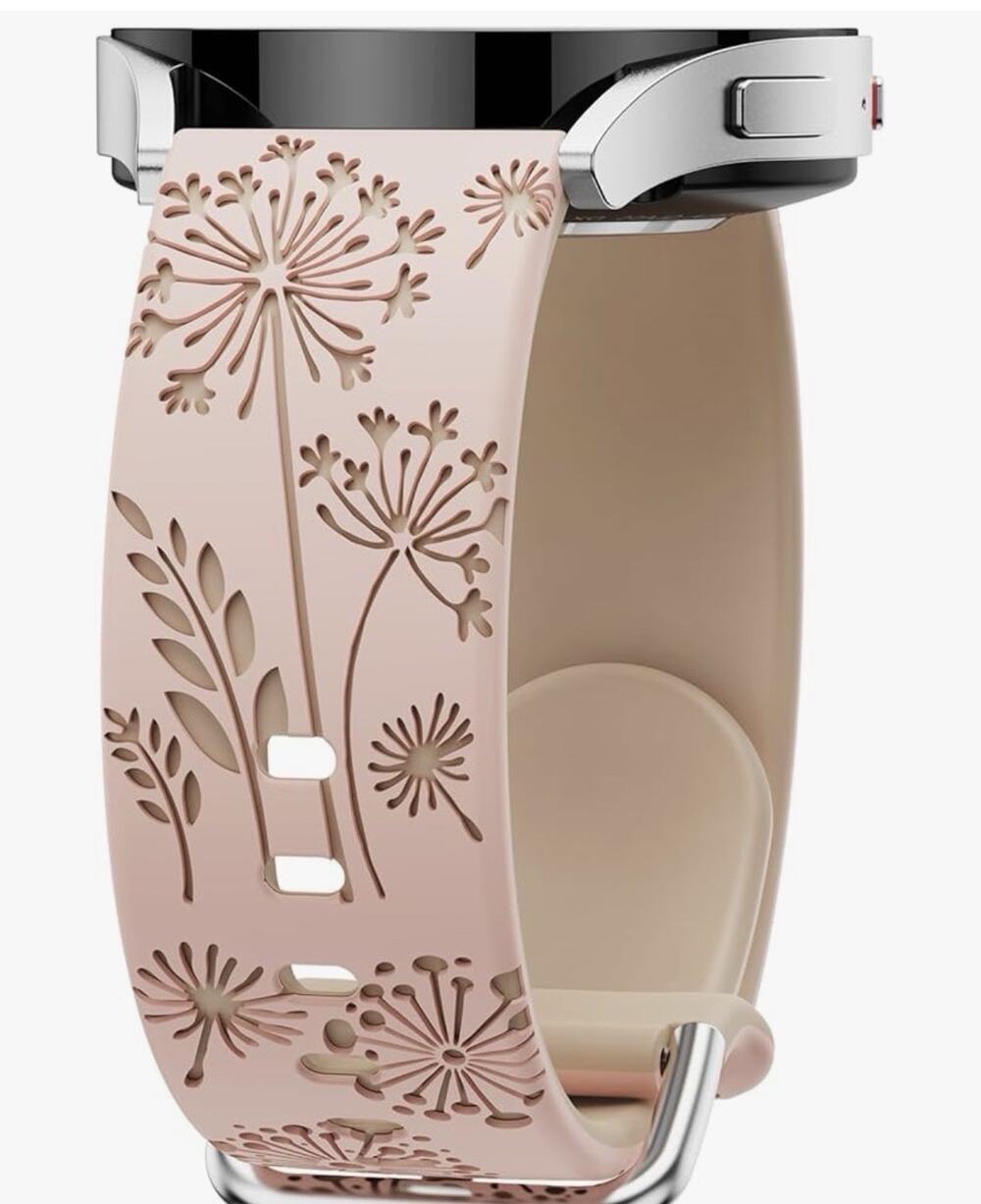 Flower Engraved Band Compatible With Samsung Galaxy Watch